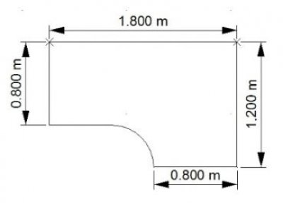 Winkelschreibtisch TEN 180 cm, rechts graphit