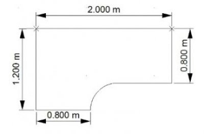 Winkelschreibtisch TEN 200 cm, links buche
