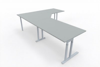 Winkelschreibtisch 262,5x202,5 cm Lichtgrau