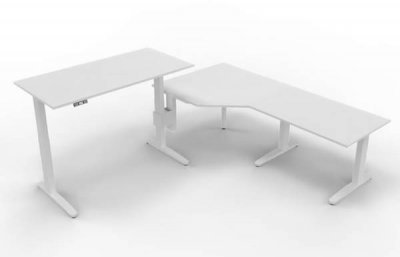 Winkelschreibtisch XBM8 283x240 cm Weiss Gestell Weiß