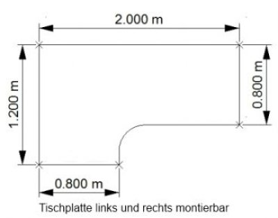 Schreibtisch Unna 180 Dekor Lichtgrau