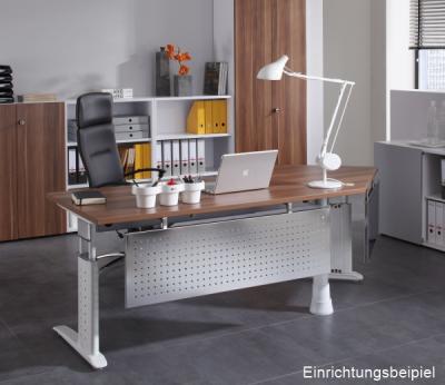 Einrichtungsbeispiel Schreibtisch mit Frontsichtblende