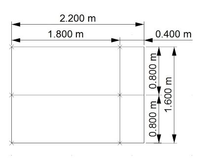 Maße Doppelarbeitsplatz GD22 Doppelschreibtisch