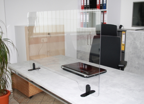 90cm x 60cm Schreibtisch Trennwand mit Durchreiche Schutzwand Transparent Acryl Thekenaufsatz Tischaufsatz f/ür Spuckschutz Hustenschutz Arbeitplatz in Nagelstudio B/üro Schule K/üche 5mm stark