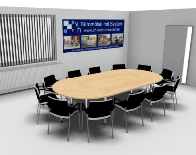 Konferenztisch 320x160 cm mit 12 Stühle