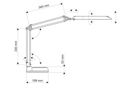 LED-Leuchte MAULatlantic mit Standfuß technische Zeichnung