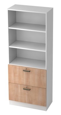 Aktenschrank Klassik Hängeregister Weiss/Nussbaum