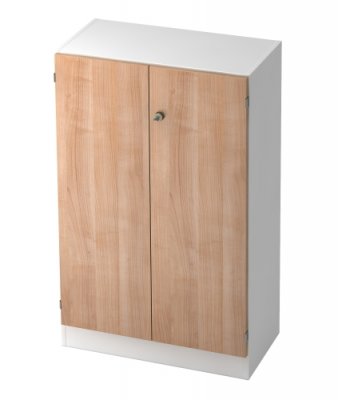 Aktenschrank Klassik 3 Odnerhöhen Weiss/Nussbaum