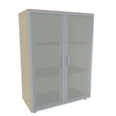 Aktenschrank Mega 3 OH mit Glastüren Ahorn