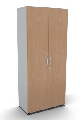 Büro Aktenschrank Mega 5 OH Lichtgrau Buche