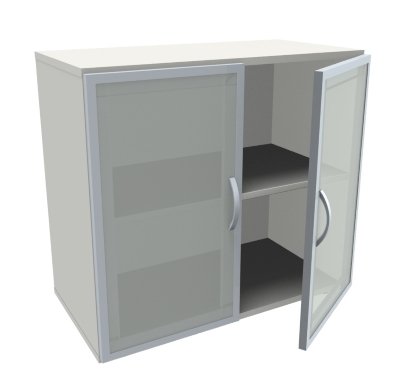 Aktenschrank Mega mit Glastüren 2 OH
