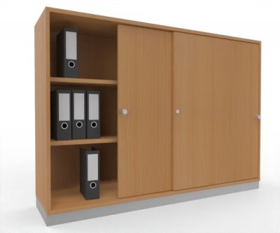 Schiebetürenschrank Master 160 cm breit 3 Ordnerhöhen Dekor Buche