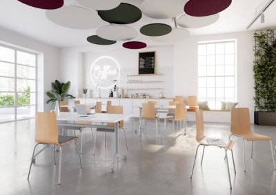 Akustik-Deckensegel 3er Set Akusikelemente Anwendungsbeispiel