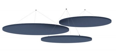 Akustik-Deckensegel 3er Set Akusikelemente Blau-meliert