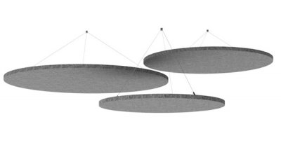 Akustik-Deckensegel 3er Set Akusikelemente Grau-meliert