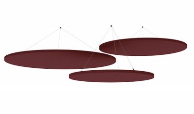 Akustik-Deckensegel 3er Set Akusikelemente Rot-meliert