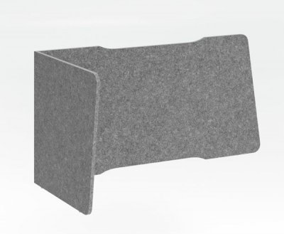 Akustikeinhausung 2seitig L-Form für Schreibtisch 160 cm breit