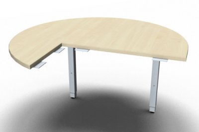 Anbautisch ONE Dreiviertelkreis rechts Ahorn