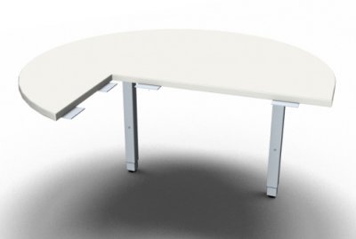 Anbautisch ONE Dreiviertelkreis rechts Weiß