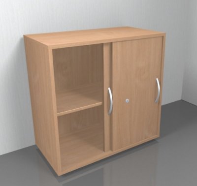 Anstell-Schiebetürenschrank Mega 2 OH 80 cm breit Buche