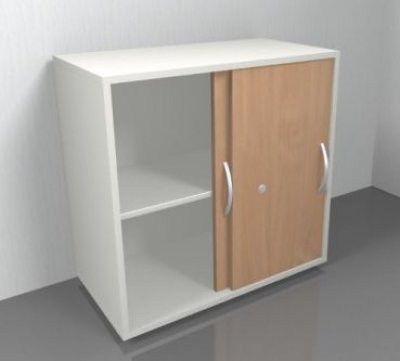 Anstell-Schiebetürenschrank Mega 2 OH 80 cm breit Weiss