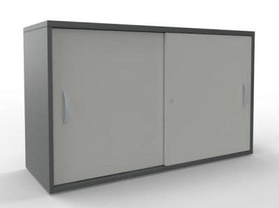 Schiebetüren-Anstellschrank TEN 120 cm Onyxgrau-Weiss