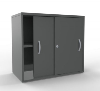 Schiebetüren-Anstellschrank TEN 80 cm onyxgrau