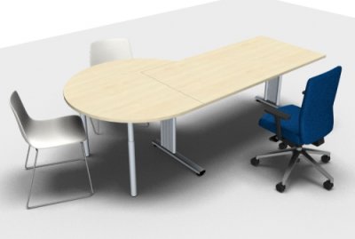 Schreibtisch 160 cm mit Berateransatz links
