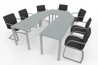 Besprechungstisch TEN 230x160 cm für 7 bis 9 Personen Lichtgrau