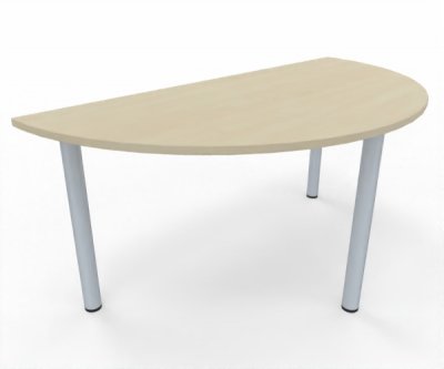 Besprechungstisch Mega Halbkreis 160 x 80 cm Tischplatte Ahorn