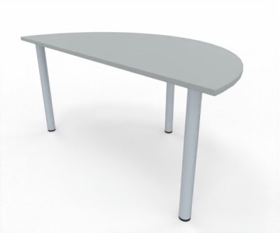 Besprechungstisch Mega Halbkreis 160 x 80 cm Tischplatte Lichtgrau