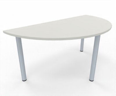 Besprechungstisch Mega Halbkreis 160 x 80 cm Tischplatte Weiß