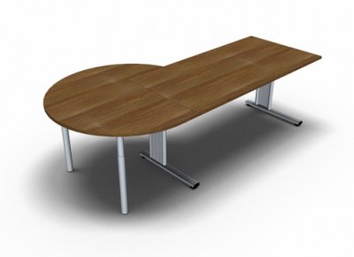 Schreibtisch 160 cm mit Berateransatz links Nussbaum