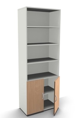 Kombischrank Mega 6 OH 80 cm Türen 2 OH Weiss Buche