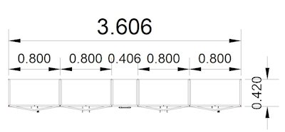 Büroschrankwand Multi 11 Zeichnung Gesamtbreite 360 cm 5 Ordnerhöhen