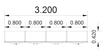 Büroschrankwand MS12 Breite 320 cm Höhe 200,4 cm Zeichnung Stellfläche