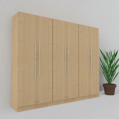 Büro Schrankwand MS4 Breite 240 cm Höhe 200,4 cm Dekor Ahorn