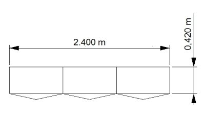 Schrankreihe 240 cm breit 3385 Zeichung