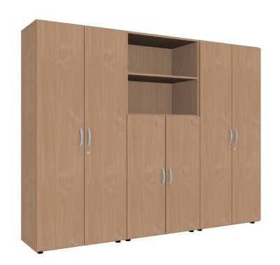 Schrankreihe 240 cm breit Mega 3021 Buche