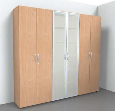 Büro Schrankwand Buche