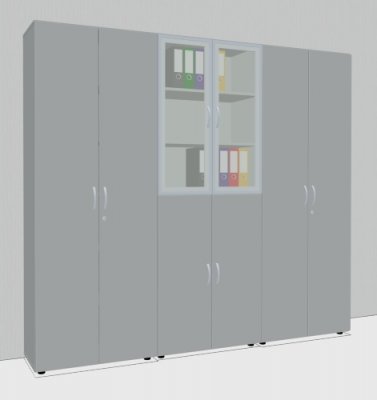 Büro-Schrankwand 8698 Lichtgrau