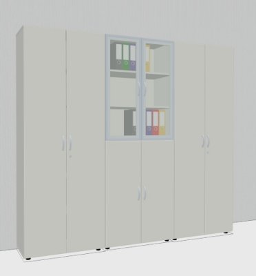 Büro-Schrankwand 8698 Weiss
