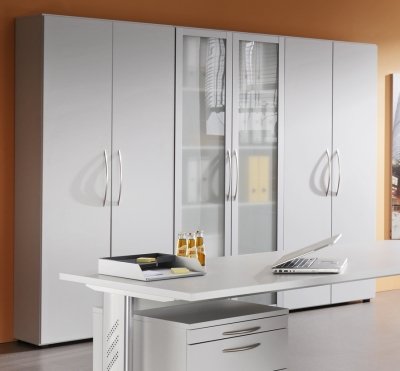Büro-Schrankwand Basis K1 Weiss