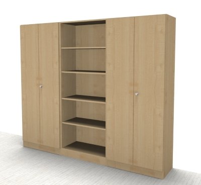 Büro Schrankwand Klassik 4 Ahorn