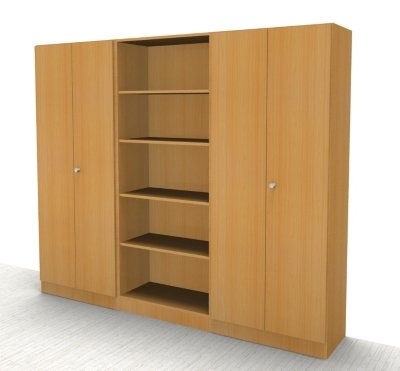 Büro Schrankwand Klassik 4 Buche
