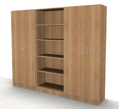 Büro Schrankwand Klassik 4 Nussbaum