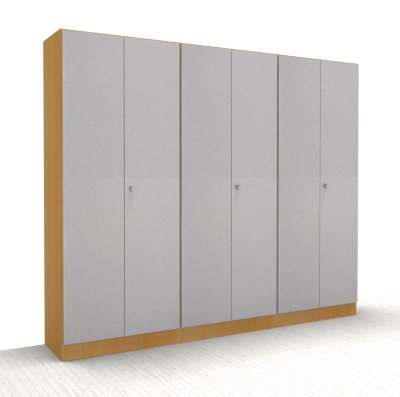 Schrankreihe Klassik Kombination 5 Buche/Silber