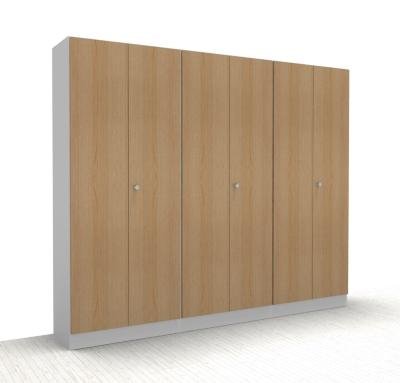 Büro Schrankwand 240 cm breit Klassik K5 Weiß-Eiche