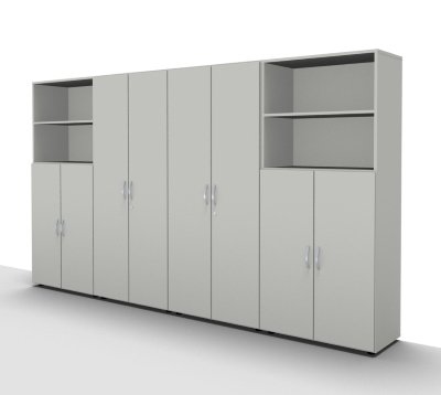 Büroschrankwand 320 cm breit 3210 Mega Weiss