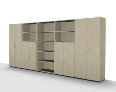 Büro Schrankwand 3412 Mega Ahorn